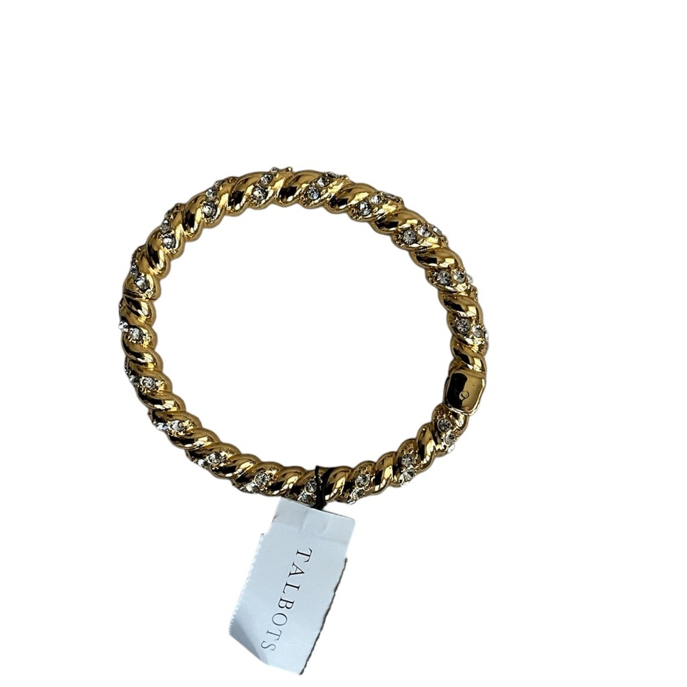 TALBOTS NEW WITH TAGS GOLD AND CRYSTAL BANGLE